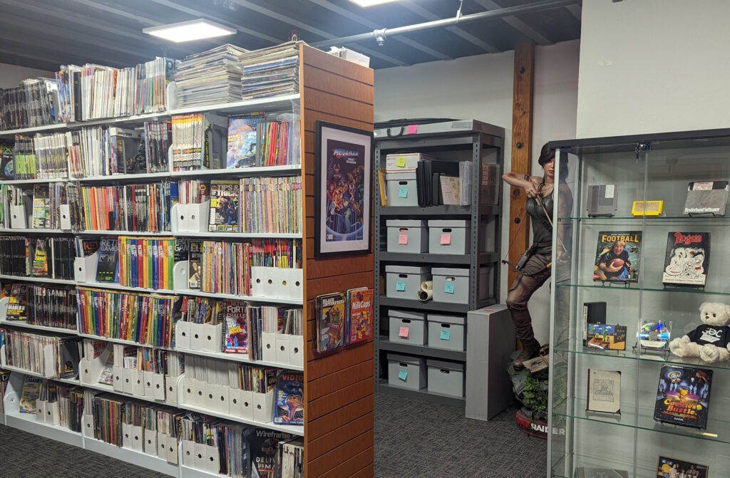 A view of the Video Game History Foundation library.