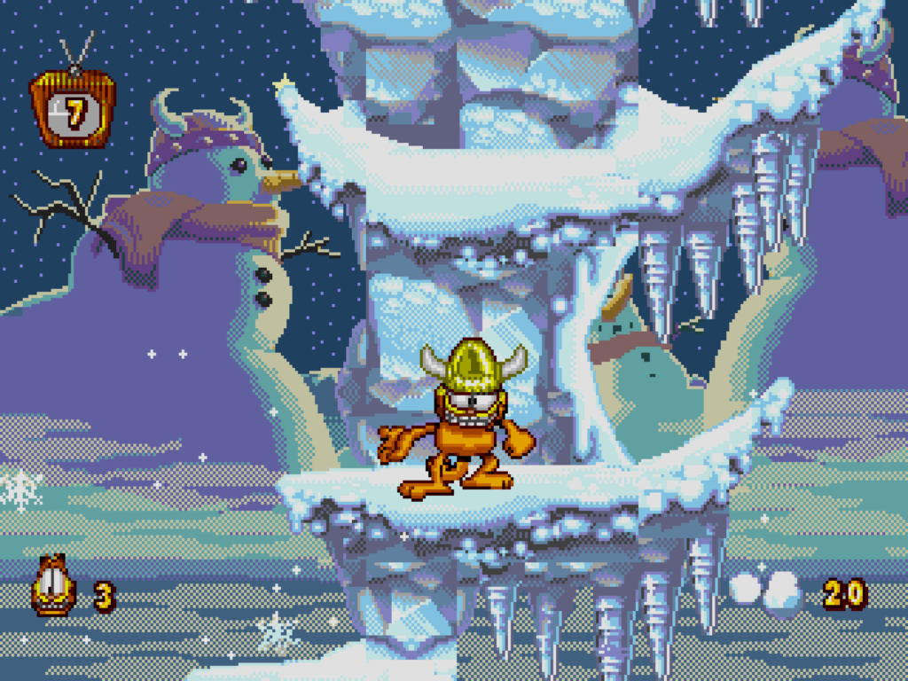 Garfield, posing jauntily for the camera in a viking hat.