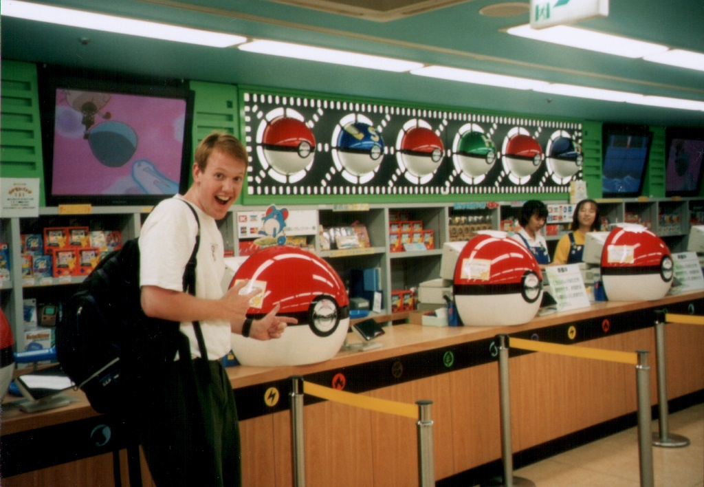 Colin Williamson at a Pokemon-themed store.
